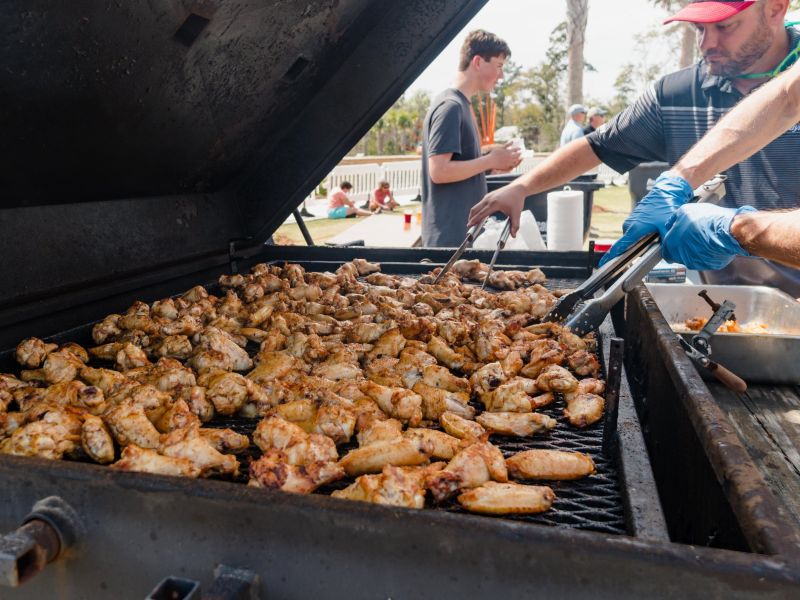 Chicken wings from a local restaurant at Hilton Head WingFest, Lowcountry Celebration Park.