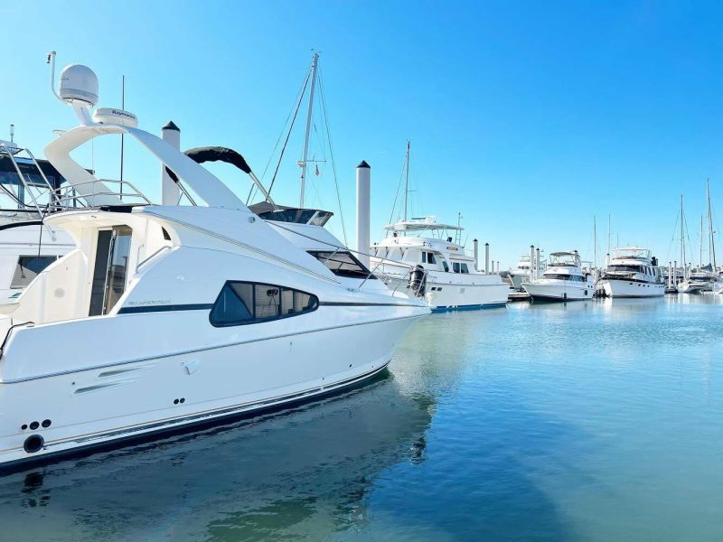Yachts moored at Palmetto Bay Marina, hosts of the annual Yacht Hop on Hilton Head Island.