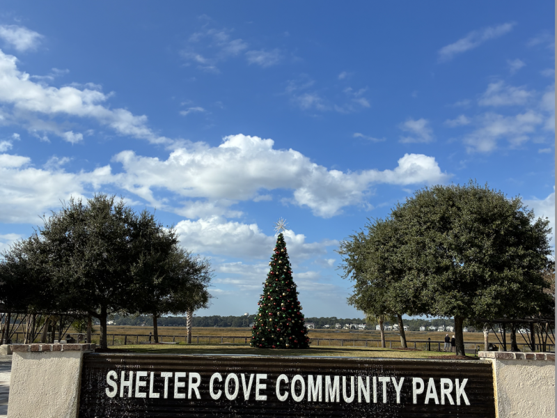 Families at the Winter Wonderland Festival at Shelter Cove Community Park on Hilton Head Island.