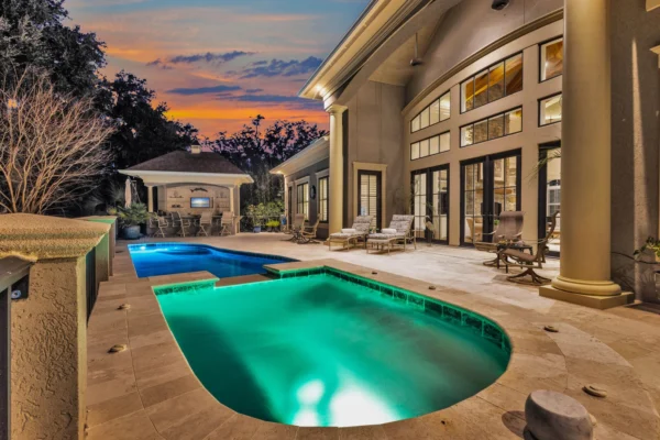 House rental in Hilton Head with private pool and spa in backyard