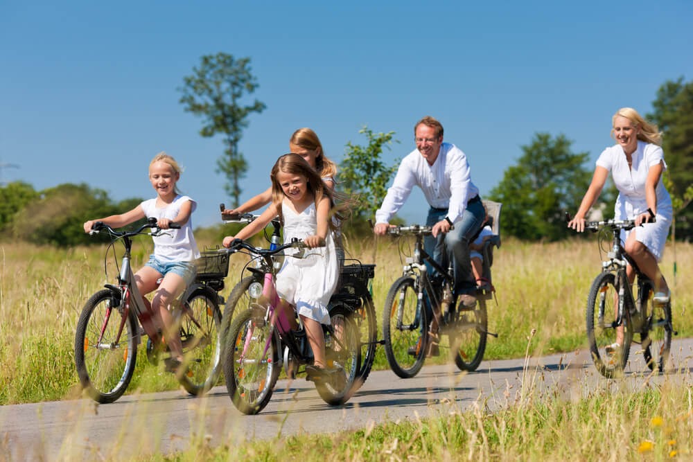 Family bike ride in Hilton Head