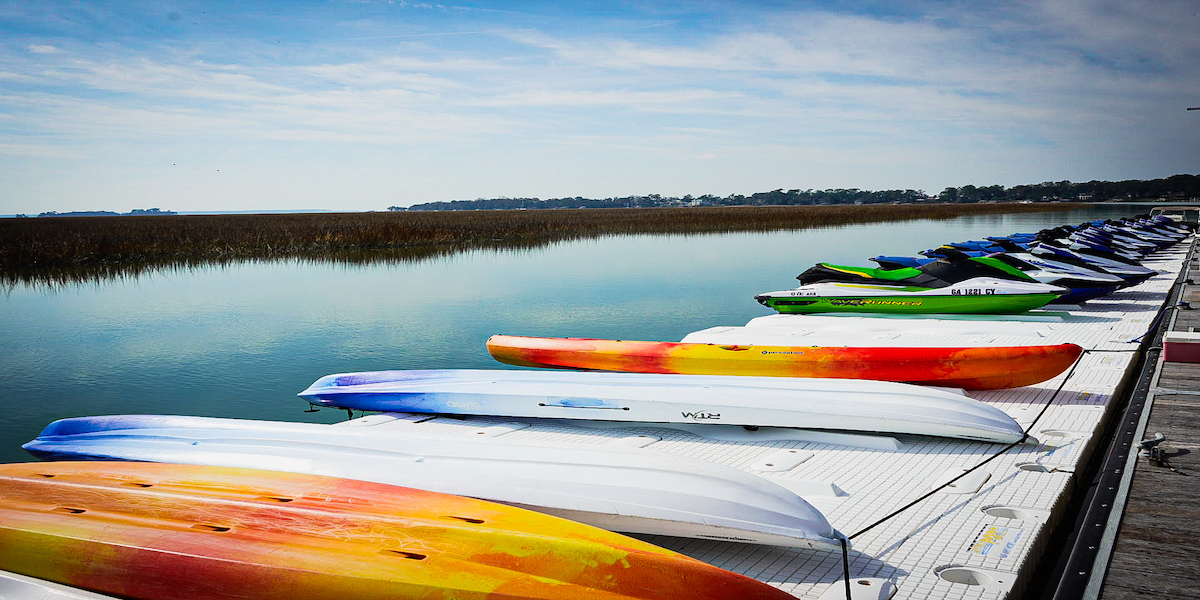 Kayaks and paddleboards at Lowcountry Watersports