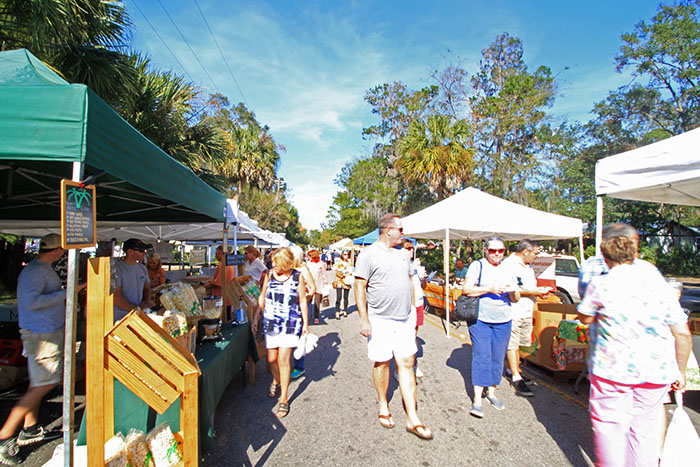 Walk through and shop the local farmers market