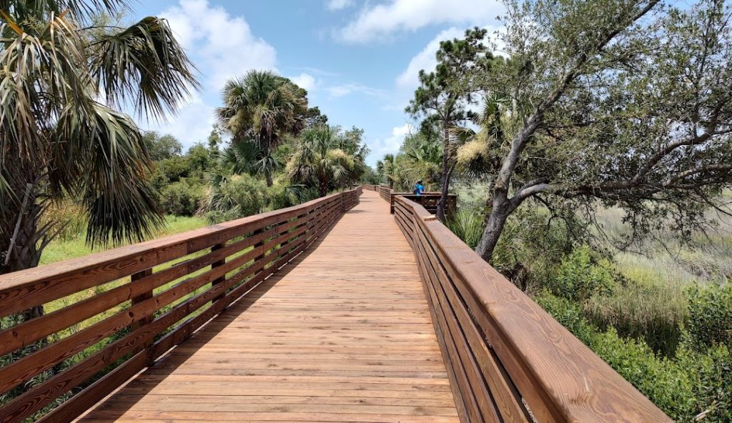 Shelter Cove Community Park walkway on Hilton Head Island.